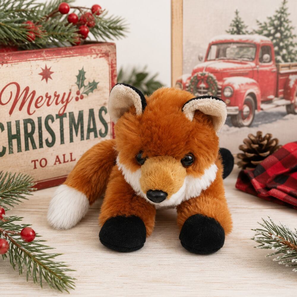 🦊🪾Aurora Red Fox Plush Stuffed Animal 8" 2017 Handmade Soft Toy Whimsy Plush